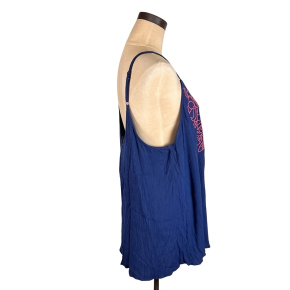 Torrid Sophie Gauze Embroidered Swing Cami Navy SZ 3X - Picture 3 of 8